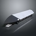 Streamlined Modern Design Object Featuring White Top Dark Bottom And Structural Details 3d model