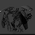 Game Movie Mechanical Robot Character With Detailed Metal Structure And Transforming Parts