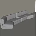 Gray Irregular Shape Sofa with Modern Curved Design for Living Room Interior 3d model