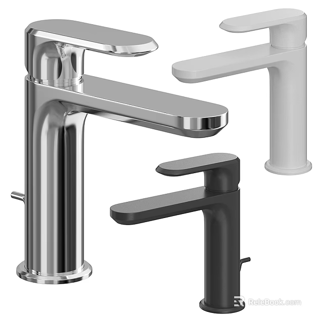 Modern Faucet Designs With Chrome Black White Finishes And Contemporary Sleek Handles 3d model 