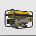 Yellow Generator with Black Frame Control Panel Buttons and Indicator Light 3d model