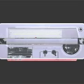 Vintage Red Telesonic Portable Radio With Carry Handle Speaker Grille And Control Buttons