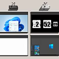 Modern projection curtain projection curtain projector combination 3d model