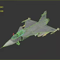 Realistic Gray Fighter Jet Model With Cockpit Weapons And Detailed Wings