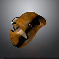 Orange Deep Sea Fish With Large Open Mouth Bioluminescent Lure White Fins And Bulbous Body
