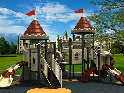 Modern slide outdoor play equipment model