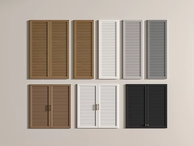 Different Colored Shutter Doors For Modern Home Interior Design 3d model