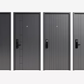 Grey Security Doors with Various Designs and Modern Panel Textures and Secure Locks 3d model