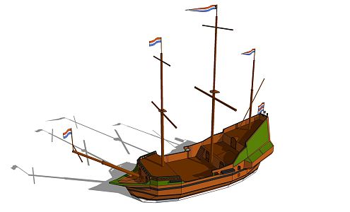 Pirate ship Modern boat rides 3d model