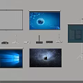 Projection Monitoring Equipment With Multiple Wall Mounted Screens And Various Displays