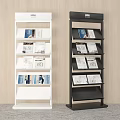 Modern White And Black Open Multi Shelf Bookcase Holding Magazines In Room