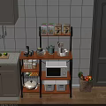Modern Bathroom Cabinet Rack With Multilayer Wooden Shelves And Metal Frame Storage Organizer