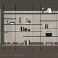 Modern Open Shelves Bookshelf With Books Decorations And Green Plant