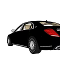 Black Luxury Sedan With Distinctive Grille Multi Spoke Wheels And Beige Interior