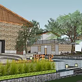 Scenic Boutique Villa With Swimming Pool Cherry Blossom Tree Wooden Structure And Stone Walls
