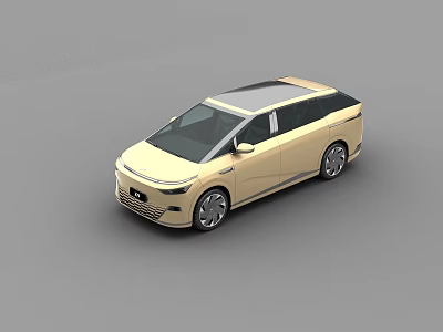 Beige MPV Car With Modern Design Sunroof Sleek Body And Black Wheels 3d model