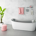 Modern Bathtub Bathroom Combination 3d model