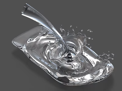 Transparent Glass Decorative Ornament Set with Water Splash Design for Home Decor 3d model