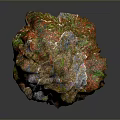 Natural Stone With Red Green Colorful Veins And Textured Surface