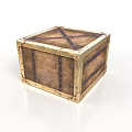 Vintage Wooden Crate Design With Brass Hardware And Leather Cross Straps