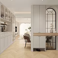 Modern Living Dining Room Interior With TV Wall Shelves Sofa Coffee Table And Chandelier