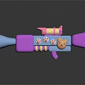 Colorful Kids Toy Gun With Pink Blue Design And Cartoon Bear Pattern