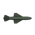 Green Aerial Bomb Weapon with Cylindrical Body Tail Fins and Nose Cone 3d model