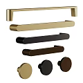 Decorative Ornament Set With Gold Black Brown Bar And Round Knobs For Modern Furniture Decoration