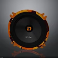 High Quality Jamo Orange Black Circular Audio Speaker With Vibrant Design