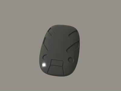 Black Irregular Shaped Object With Geometric Grooves And Smooth Surface On Gray Background 3d model