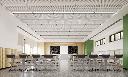 modern classroom 3d model