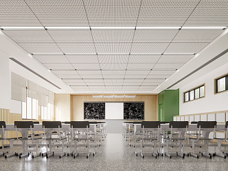 modern classroom 3d model