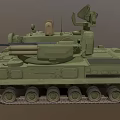 Military Armored Functional Vehicle With Tracked Chassis Turret Cannon And Antenna