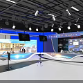 ZYTV News Studio Broadcast Setup With Presenters And Multiple Screens Showing News Content