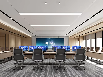 Modern Command Center Meeting Room 3d model