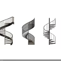 Various Modern Spiral Staircase Designs With Metal Structure And Perforated Details
