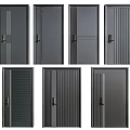 Modern Security Doors Featuring Various Stylish Designs And Durable Handles 3d model