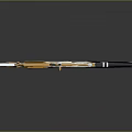 Futuristic Sci Fi Assault Rifle With Sleek Structure And Black Blue Gold Color Design