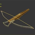 3D Rendered Modern Orange Silver Bow Weapon With Sleek Design And Bowstring