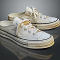 White Canvas Low Top Casual Sneakers Classic Design Fashion Comfortable Footwear