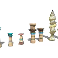 Modern Column Theme Column 3d model