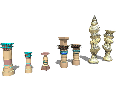 Modern Column Theme Column 3d model