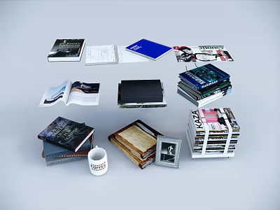 Modern Books Books Books 3d model