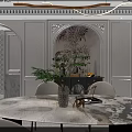 Modern Light French Living And Dining Room Design With Comfortable Sofa And Exquisite Dining Sets