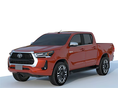 Red Toyota Crew Cab Pickup Truck With Sleek Design And Alloy Wheels 3d model