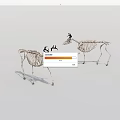 Two Realistic Deer Skeletons With Antlers Standing On White Background 3d model