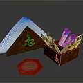 Decorative Brown Storage Boxes With White Tissues Blue White Yellow Decorations And Coaster