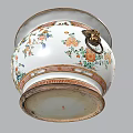 Traditional Ceramic Vessel With Intricate Floral Bird Motifs Gold Accents And Side Handles