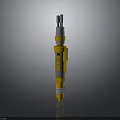 Yellow Gray Cylindrical Space Rocket Component Structure For Space Exploration 3d model