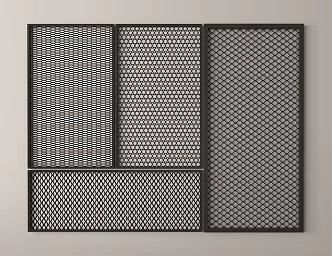 Modern barbed wire fence iron net 3d model